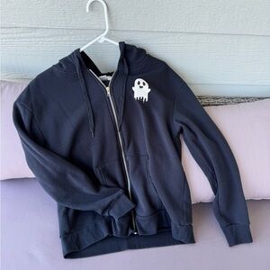 Black Ghost Zip-Up Hoodie